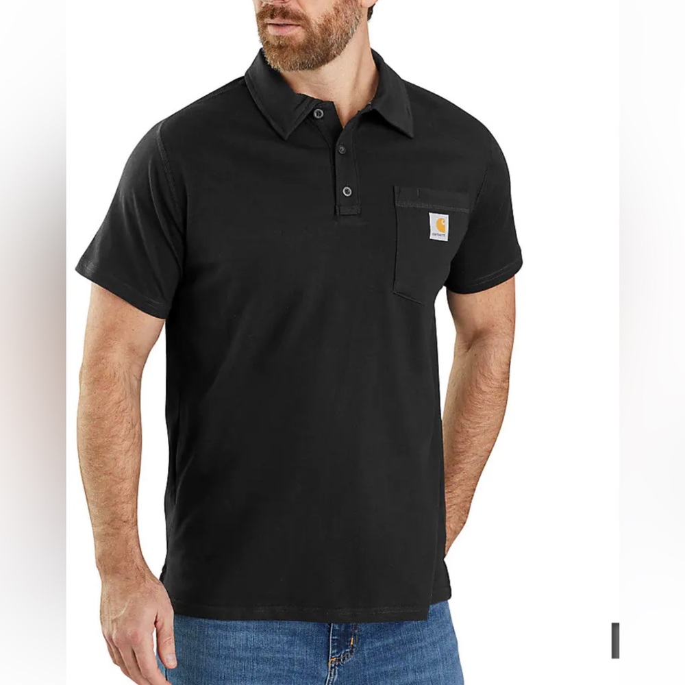 Carhartt Mens Polo Black Moisture Wicking XL (short sleeve)